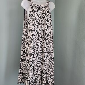 Dress Barn Black and White Floral Halter Dress